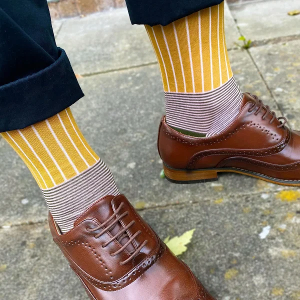 Oxford Stripe mustard egyptian cotton men s socks 1800x1800Lifestyle